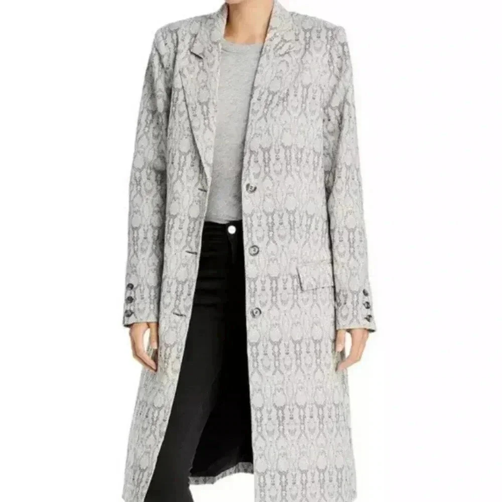 WAYF Marly Snake Print Coat Snake Jacquard Size L